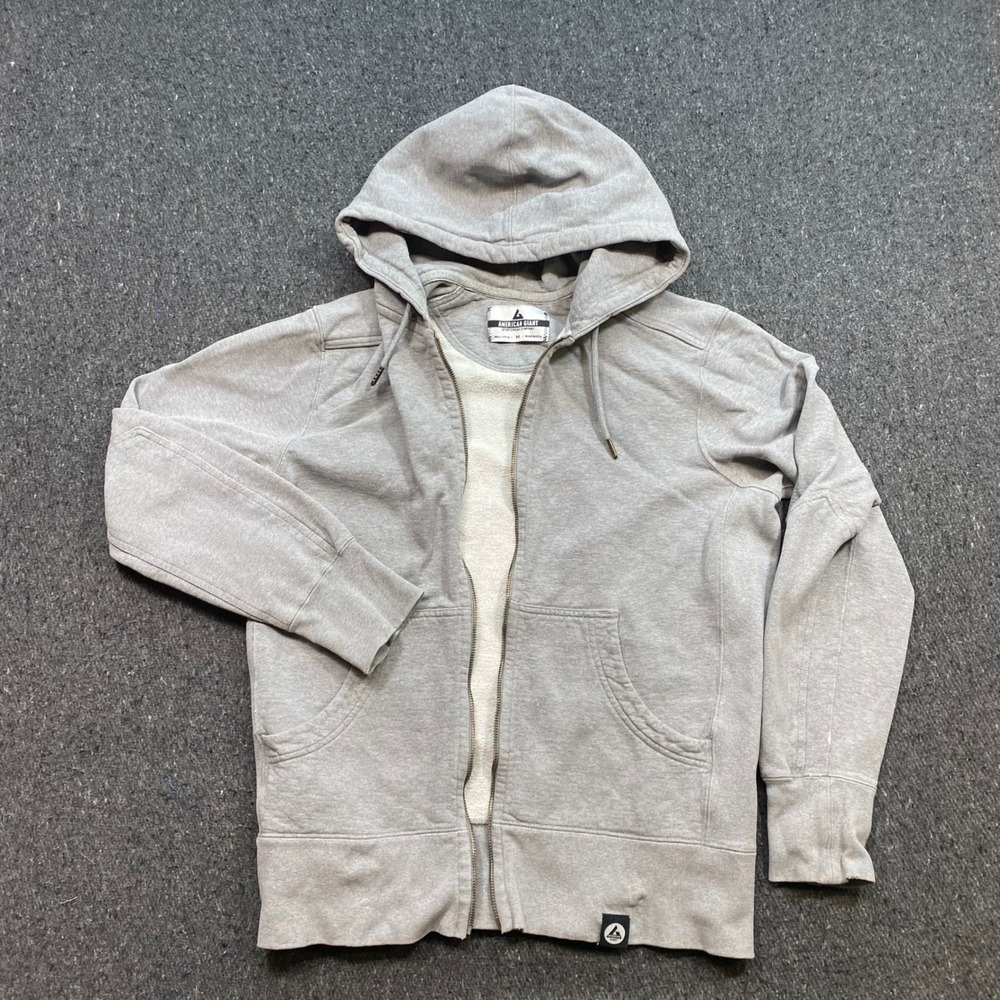 American Giant Full Zip Hoodie Sz M Mens Gray Skater Heavyweight Made in USA